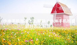 小米手机加密怎么解除（小米手机加密软件怎么解除）
