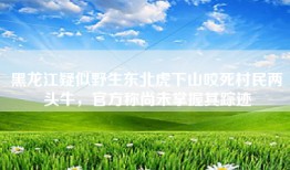 黑龙江疑似野生东北虎下山咬死村民两头牛，官方称尚未掌握其踪迹