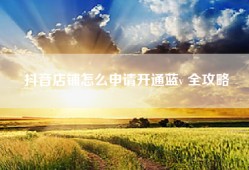 抖音店铺怎么申请开通蓝v 全攻略