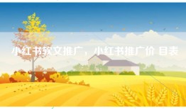小红书软文推广，小红书推广价 目表