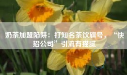 奶茶加盟陷阱：打知名茶饮旗号，“快招公司”引流有猫腻