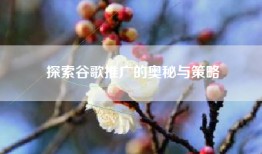 探索谷歌推广的奥秘与策略