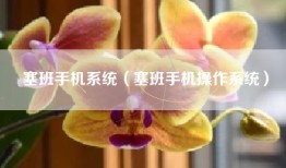 塞班手机系统（塞班手机操作系统）