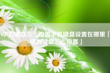 华为键盘怎么设置手机键盘设置在哪里「华为键盘怎么设置」
